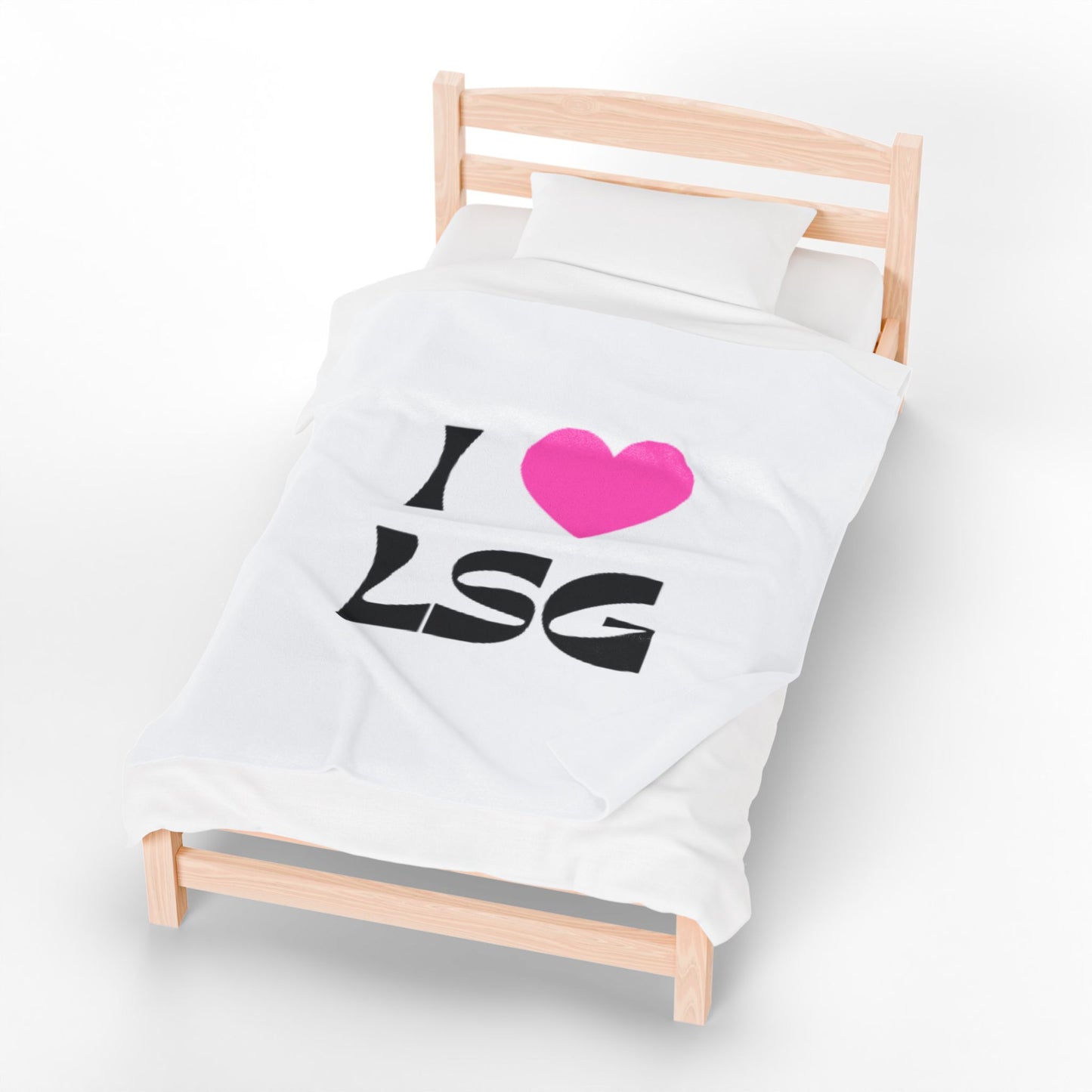 I <3 LSG Plush Blanket- White