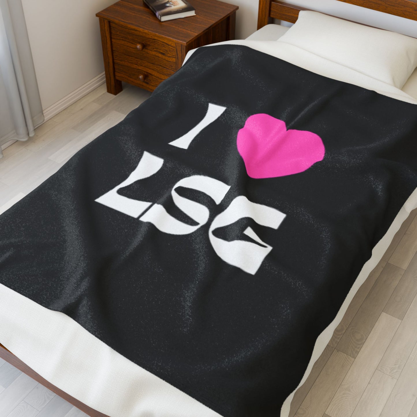I <3 LSG Plush Blanket- Black