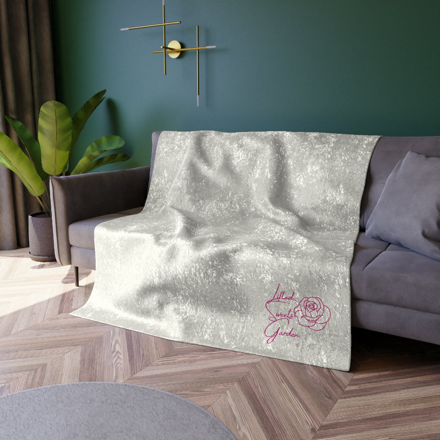 Crushed Velvet Blanket- White