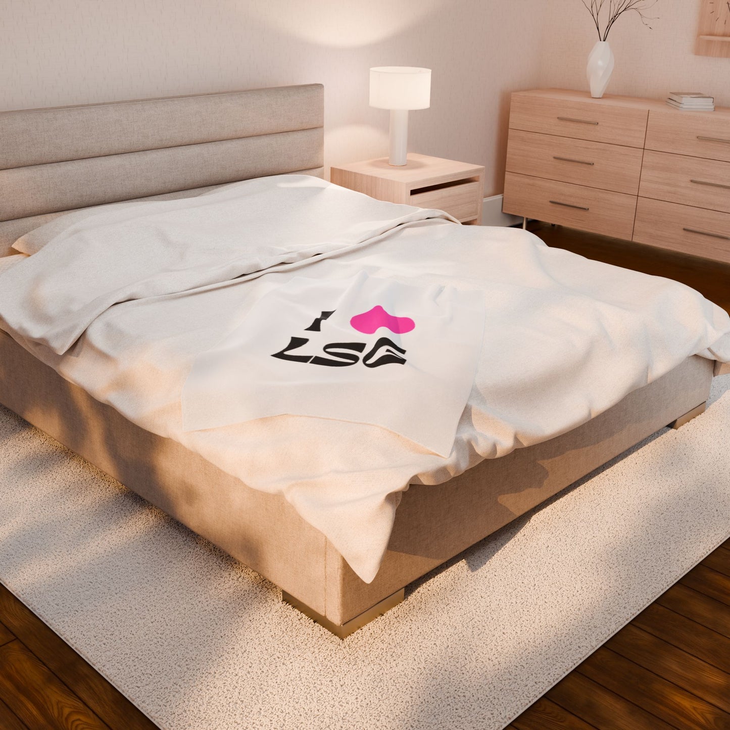 I <3 LSG Plush Blanket- White