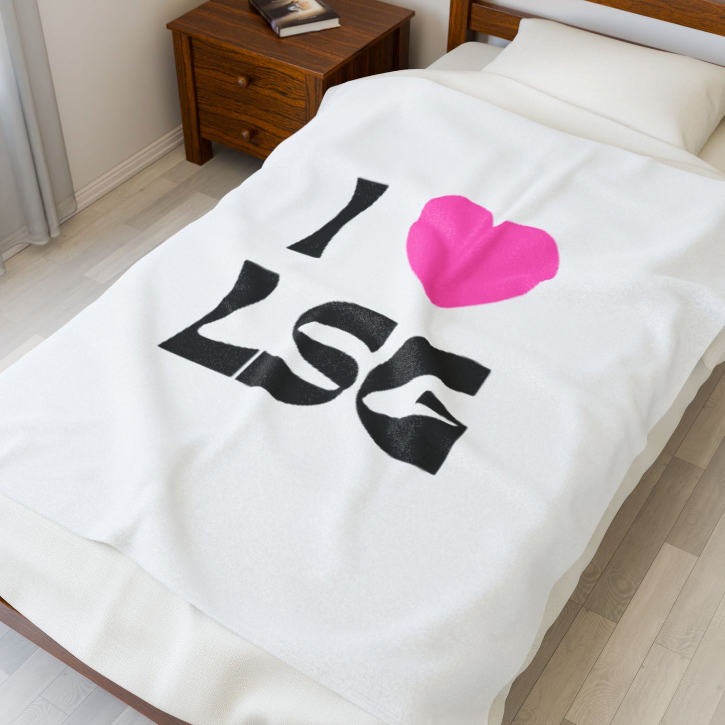I <3 LSG Plush Blanket- White