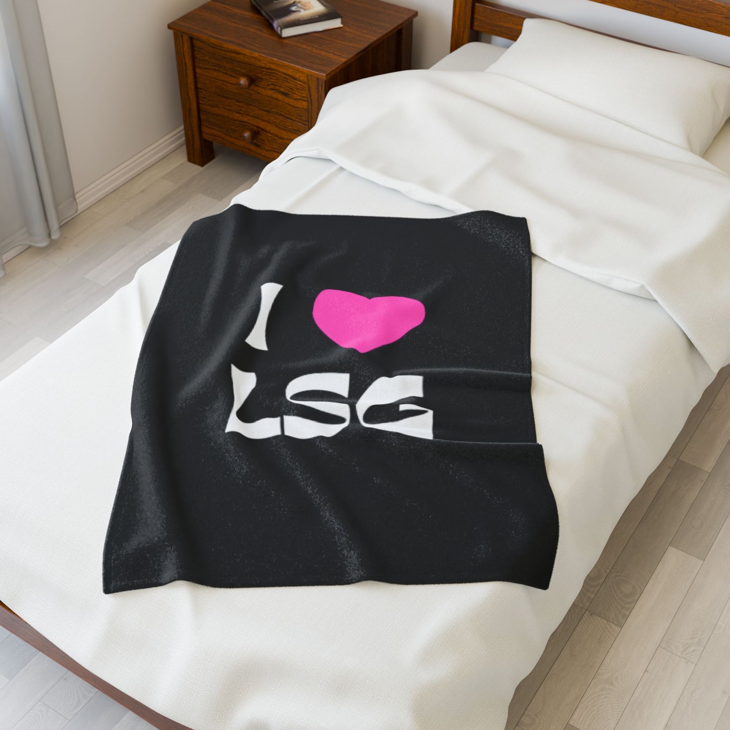 I <3 LSG Plush Blanket- Black